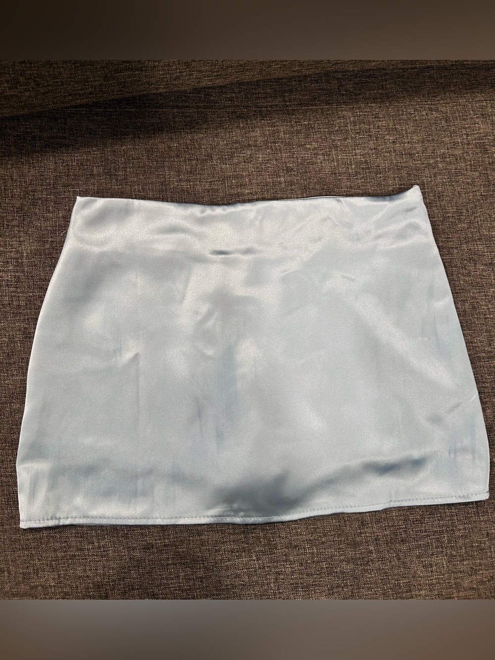 Silky Light Blue Candle Chandelier Print Mini Skirt - Picture 2 of 2